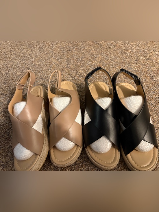 Harper & Lane Shoes - Two Harper & Lane Black & Tan Espadrilles Sandals NEW 38